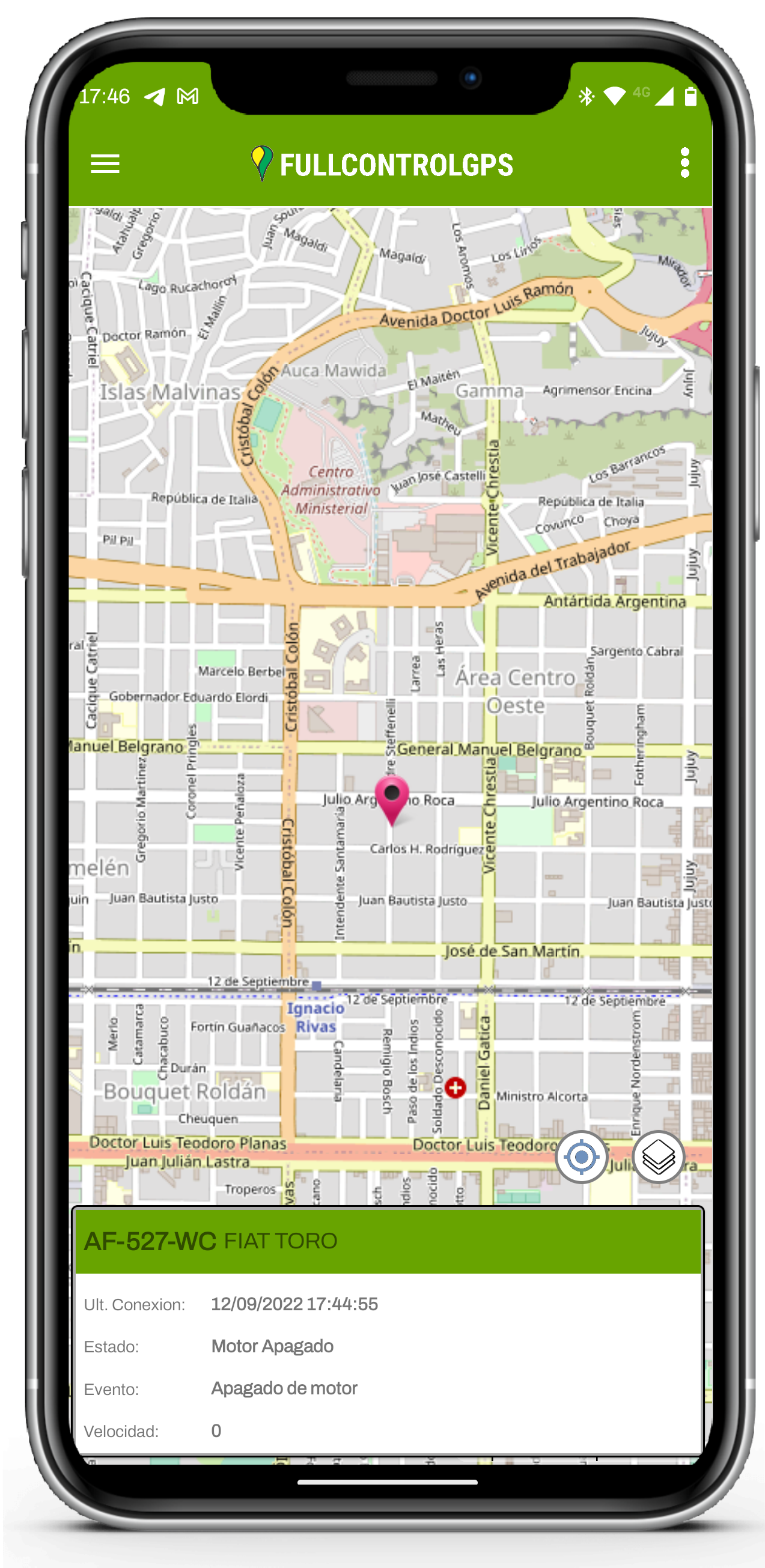 Captura de Pantalla de la Aplicacion para Android dodne se puede ver una notificación.